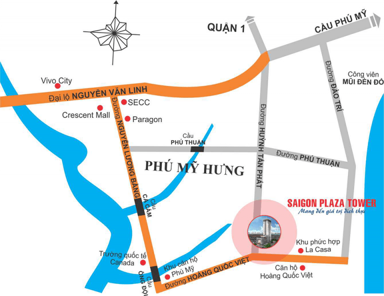 Vị trí dự án căn hộ Saigon Plaza Tower