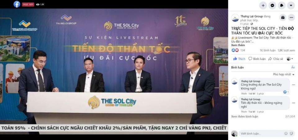 Chuyển đổi kinh doanh số, dự án The Sol City hút khách trong 1 tiếng livestream với doanh thu gần 90 tỷ