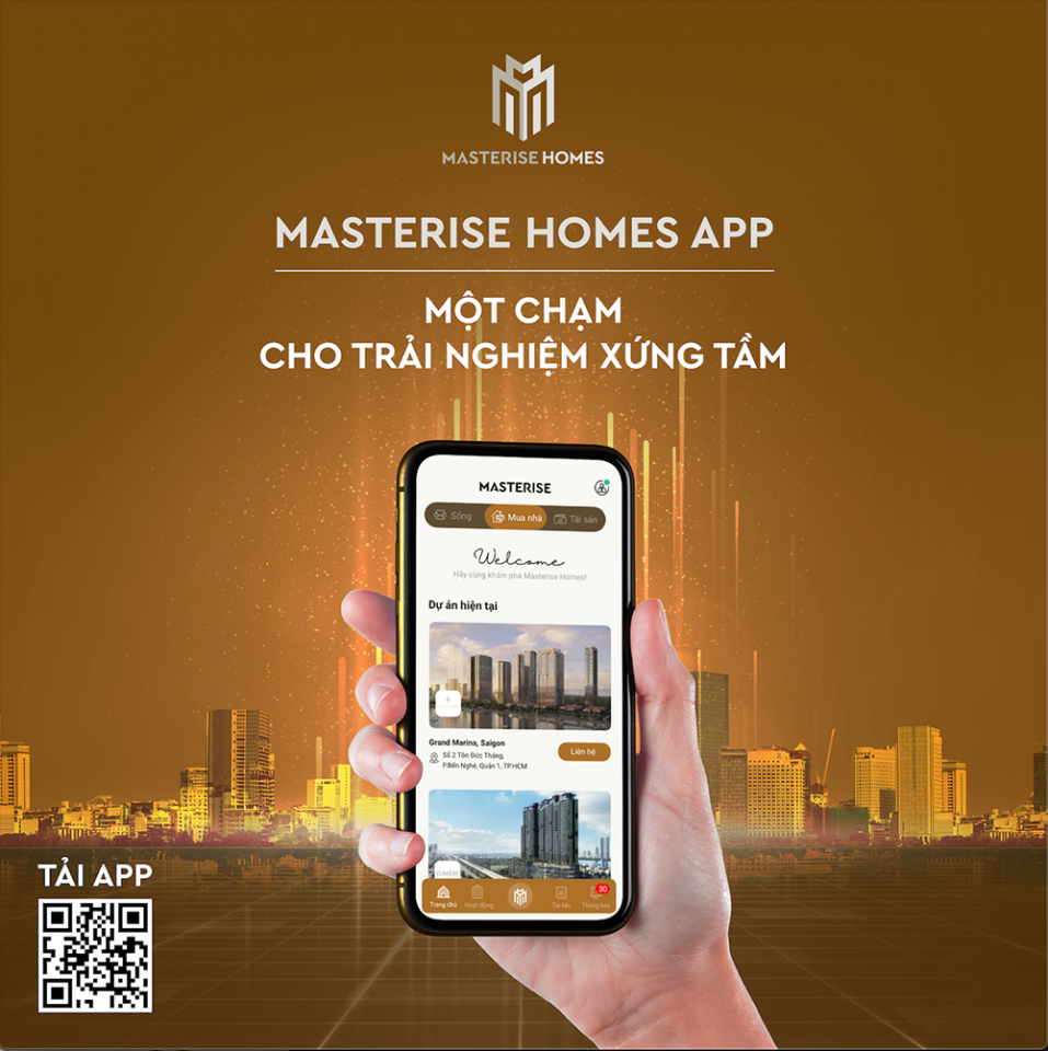 Ứng dụng Masterise Homes App - một sản phẩm công nghệ mới ra mắt của Masterise Homes