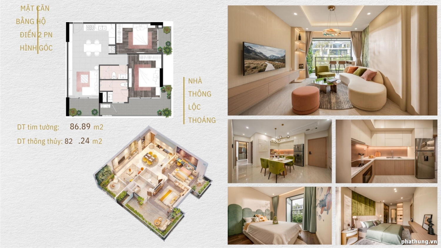 Mặt Bằng Thiết Kế Căn Hộ 2 PN Góc Fiato Uptown Thủ Đức