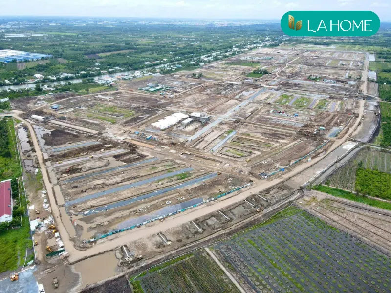 Tiến độ xây dựng LA Home Long An 04/2025 thi công vượt tiến độ dự kiến