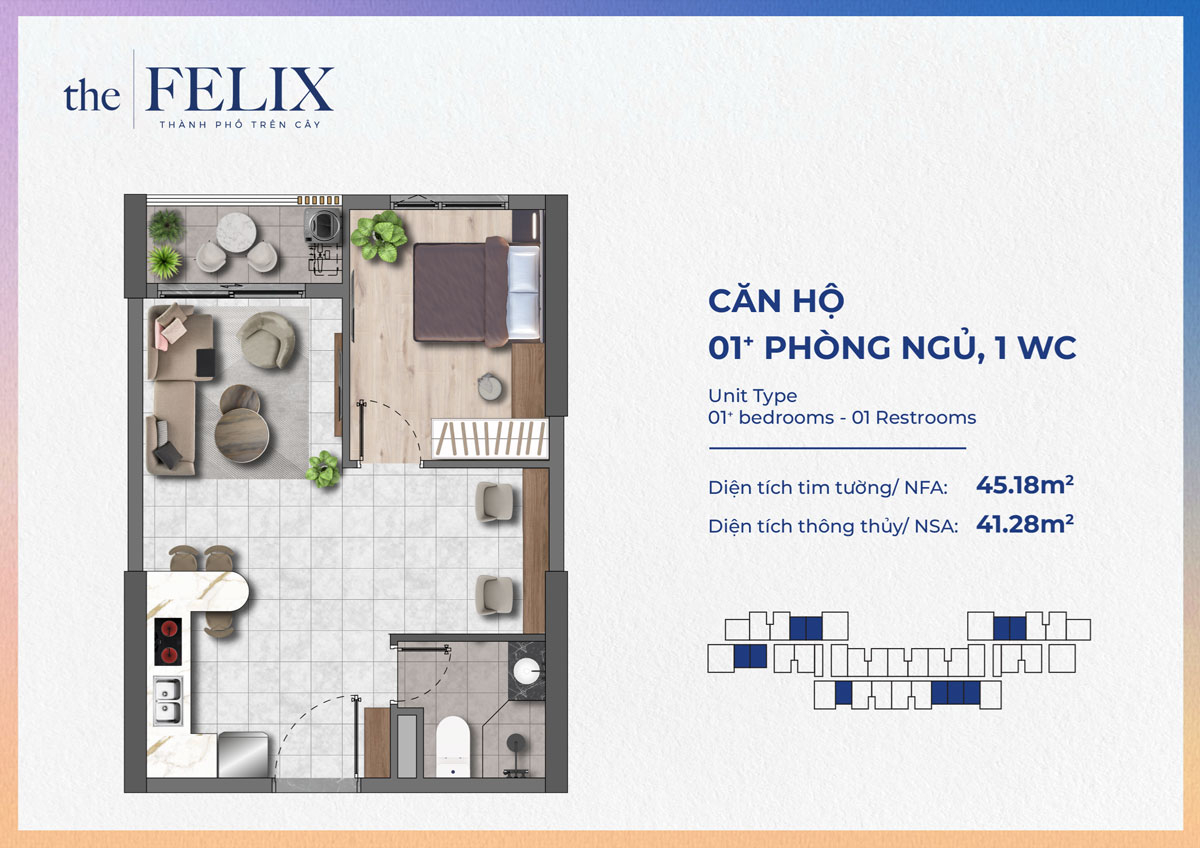 Thiet Ke Can Ho 1pn 1wp 45m2 The Felix