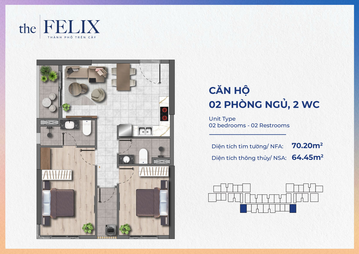 Thiet Ke Can Ho 2pn 2wp 70m2 The Felix