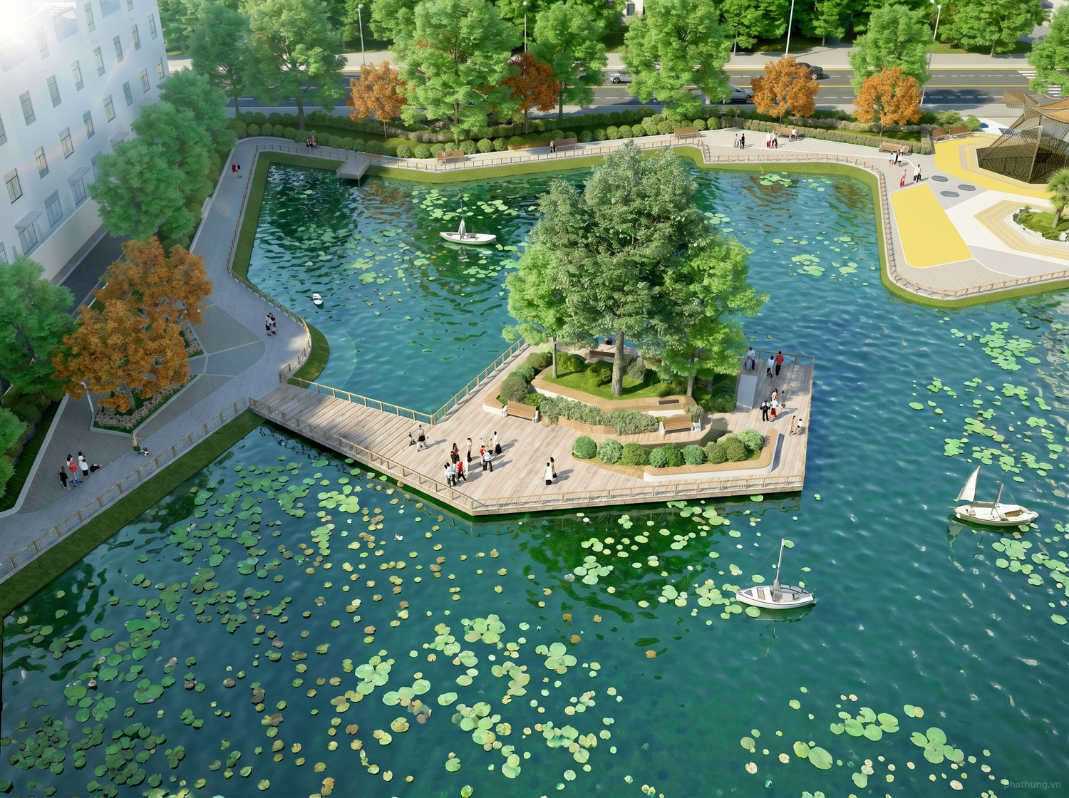Khu vực ghế ngồi Công viên Lunar Park The Peak Garden