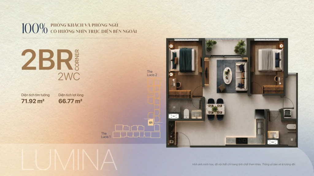 Bản vẽ layout căn hộ 2 phòng ngủ góc thuộc dự án TT Genesis Bản vẽ layout căn hộ 2 phòng ngủ góc thuộc dự án TT Genesis